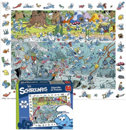 Puzzle cherche et trouve 150 pcs Les Schtroumpfs Jumbo