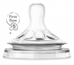 Lot de Tétines Natural - 1 Trou à Débit lent - FIrst Flow 0mois + - Avent
