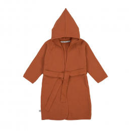 Peignoir en gaze de coton rouille Lassig