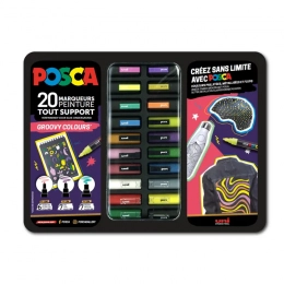 Mallette GROOVY COLOURS 20 marqueurs POSCA