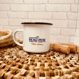 Mug emaillé - beau père trop génial La vie en magenta