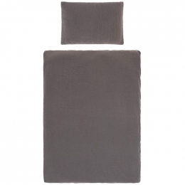 Housse de couette Gaze de coton 100X140cm anthracite  Lassig
