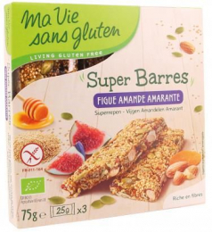 Super barres figue, amande & amarante bio 75 g Ma Vie Sans Gluten