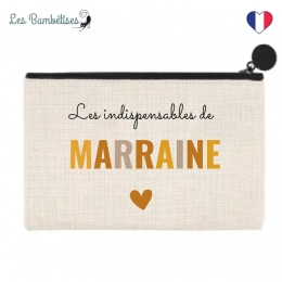 Pochette Trousse de toilette Marraine Terracotta Les Bambetises