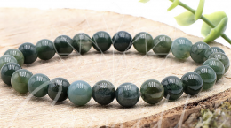 Bracelet boule 08mm agate mousse AB Taille L