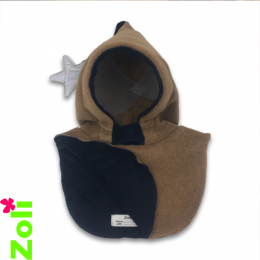 Capuchon enfant Polaire Camel/Marine Zoli