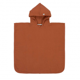 Poncho en gaze de coton rouille Lassig