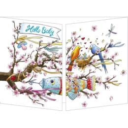 Carte hello baby cerisier