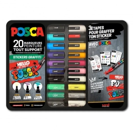 Mallette STICKERS GRAFFITI 20 marqueurs POSCA