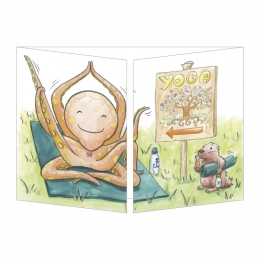 Carte Yoga pieuvre Cache Cache
