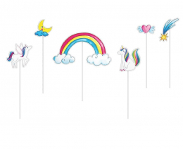 C&L Pique à gâteau - lot de 6 - licornes