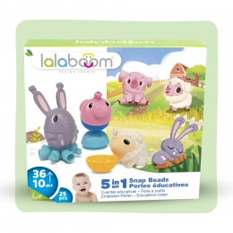 Perles de motricité – animaux de la ferme – 25 pièces lalaboom