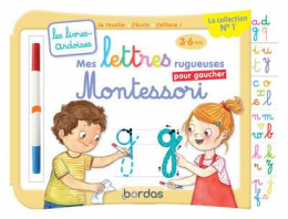 Livre ardoise Mes lettres rugueuses Montessori pour gaucher