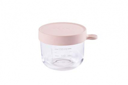 Pot en verre 150 ml rose Beaba