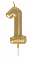 Bougie or - chiffre 1
