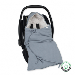 Nid d'ange double 0-4 mois Waffle Bleu jeans Bemini