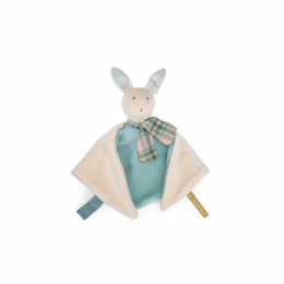 Doudou attache-tétine lapin bleu  La petite école de danse Moulin roty