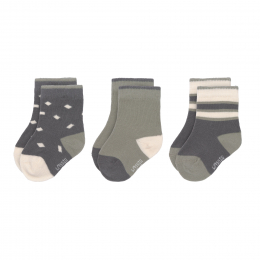 Lot de 3 Chaussettes en coton BIO Anthracite olive Lassig
