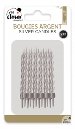 Bougie - argent - lot de 12