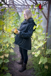 Manteau de portage / grossesse - MotherHood - Black/grey - Mamalila