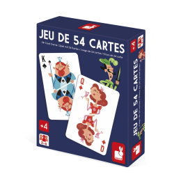 Jeu de 54 cartes illustrées en carton – jeux classiques dès 4 ans Janod
