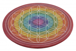 Porte-Encens Pierre Rond Fleur de Vie Dégradé 10cm