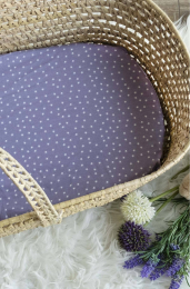 Drap housse coton BIO Landau/berceau Lilas et étoiles 50x83cm Kadolis
