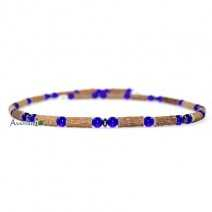 Collier de Noisetier - Adulte - Bleu cobalt  double perles - Avellana