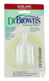 Lot de 3 tétines à goulot standard pour biberons du Dr Brown en verre - Taille 1