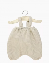 Barboteuse Clara en maille nid d’abeille lin pour poupée 34 cm Minikane