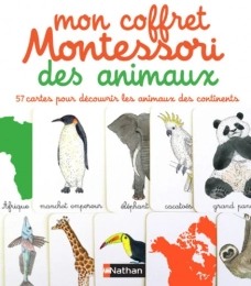 Mon coffret Montessori des animaux - 57 cartes pour découvrir les animaux des continents Eve Herrmann, Emmanuelle Tchoukriel