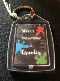 Porte-clés - Jacques a dit "Merci de m'aider à grandir" - Noir