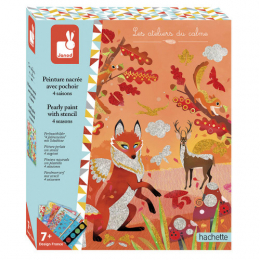 Kit créatif Peinture nacrée avec pochoir 4 saisons Janod