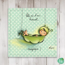 Carte Né d'un haricot Mon amie Luce