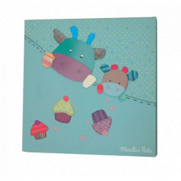 Cadre en toile turquoise - Jolis pas Beaux - Moulin Roty