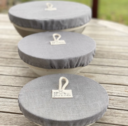 Trio de couvre-plats lavables en lin Gris Graine de Malice