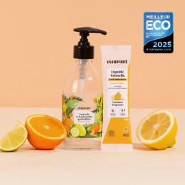 Kit découverte liquide vaisselle agrumes – bouteille 250 ml + stick 25 g Pimpant