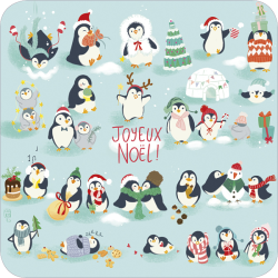 Carte carrée A. Bussi "Les pingouins"