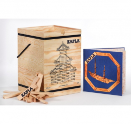 Coffre en Bois de 280 KAPLA + livre création Offert bleu