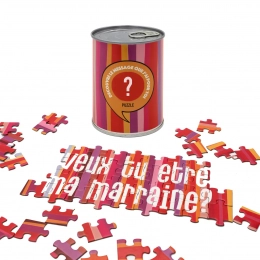 Puzzle à messages "Veux tu être ma marraine"