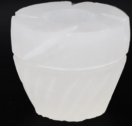 Bougeoir selenite a+ rond 80x90mm