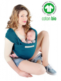 Echarpe de portage BASIC fibre BIO Bleu retro Love radius