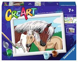 CréArt Roi chevaux Jument et son poulain Peinture par numéro Ravensburger