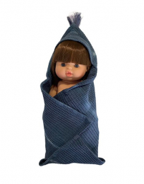 Cape de bain bleu pour poupée 34 cm Minikane