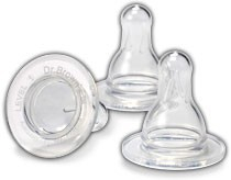 Lot de 2 tétines à goulot standard pour biberons du Dr Brown en verre - Liquide épais - Y