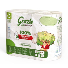 Grazie Natural 2 rouleaux essuie-tout compact Recyclé