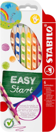 STABILO Crayon de coloriage EASYcolors - Pochette de 6 crayons de couleur ergonomiques - Gaucher