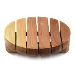 Porte-Savon Acajou Classique - Rond en bois