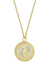 Collier Bola de grossesse Eva Pieds Gold Cristal Proud Mama