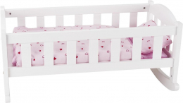 Lit en bois blanc pour poupée Goki